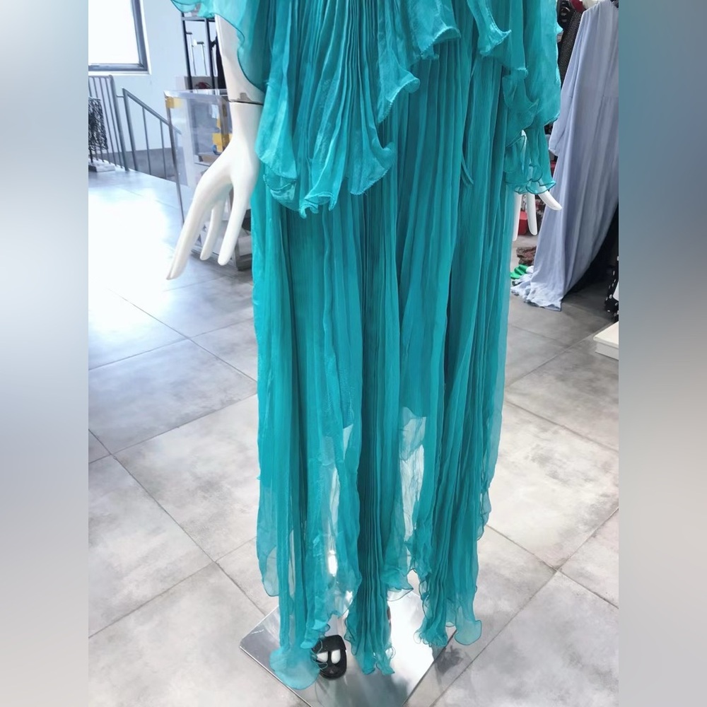 US 4 ALBERTA FERRETTI Romantic Blue Maxi Dress NWT - Picture 6 of 10